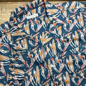 Far Afield Stachio Surfer Print Camp Collar Cotton Shirt Mens 2-Med Huckberry